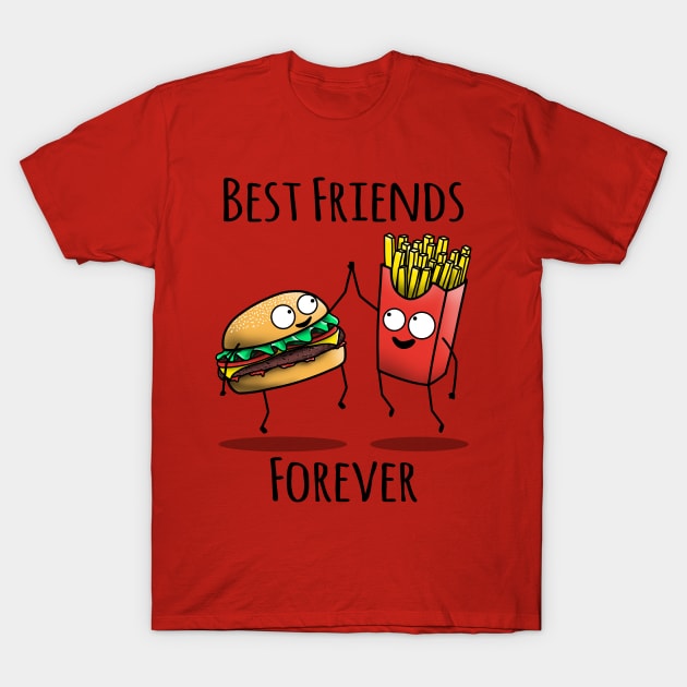 Cheeseburger and Fries BFF T-Shirt by jozvoz